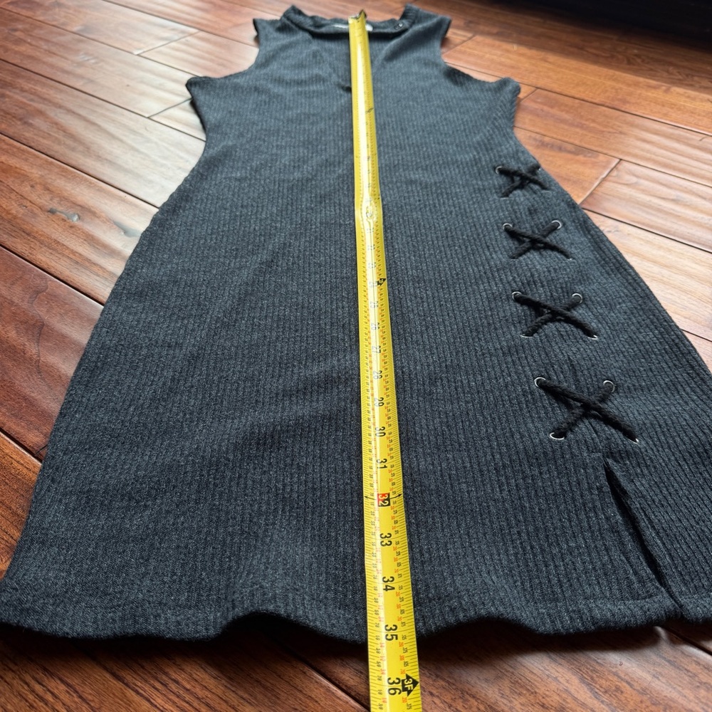 WAYF Charcoal Sleeveless Mini Dress • Bodycon / Night Out / Casual Chic - Picture 5 of 9